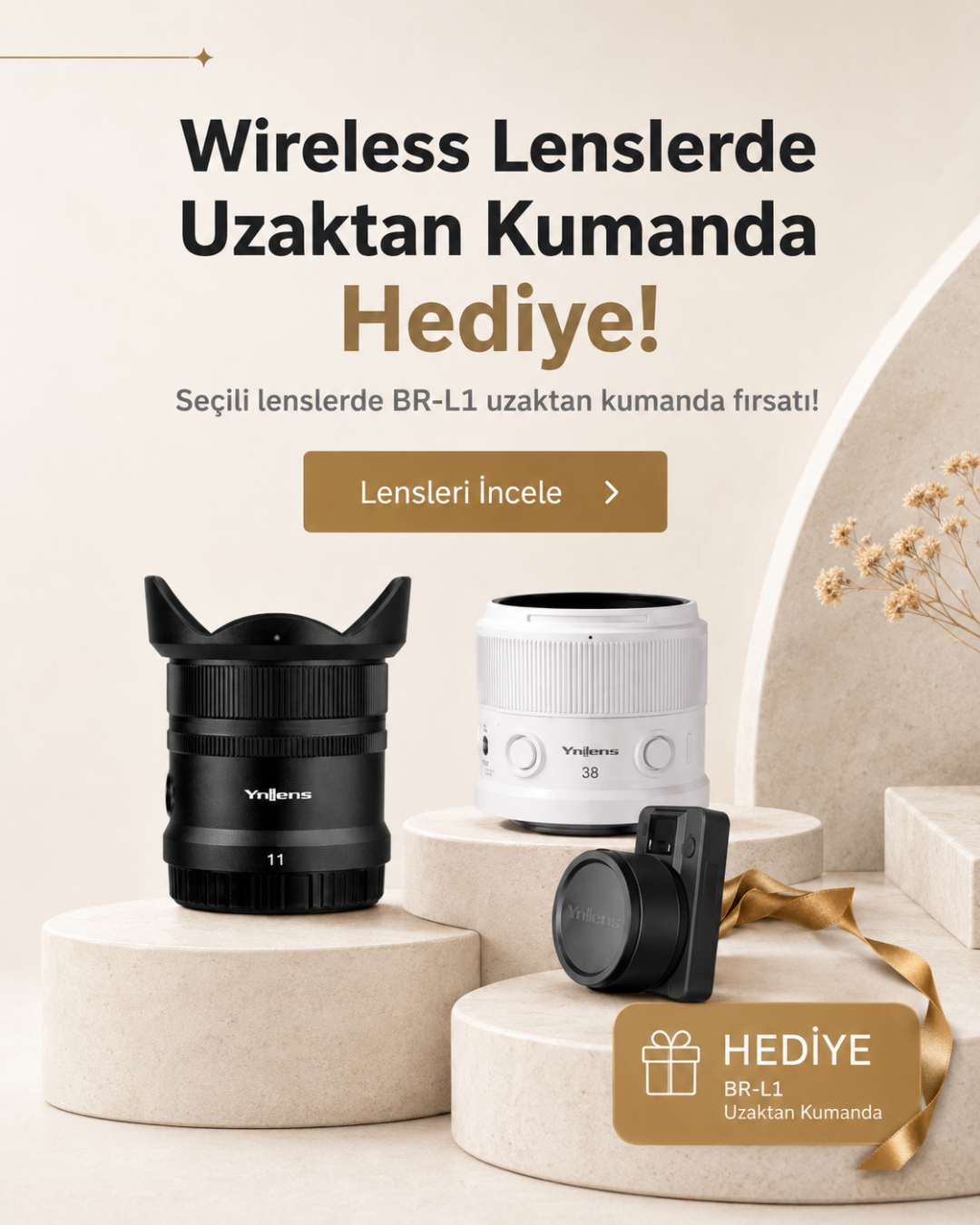 Wireless Lenslerde BR-L1 Uzaktan Kumanda Hediye