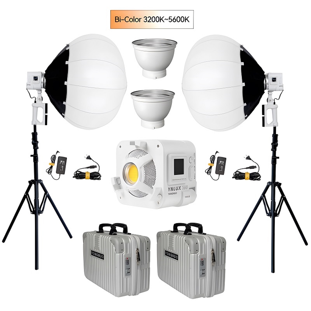 Yongnuo YNLUX100 LED Işık 2'li Lantern Softbox Set (Beyaz Kasa)