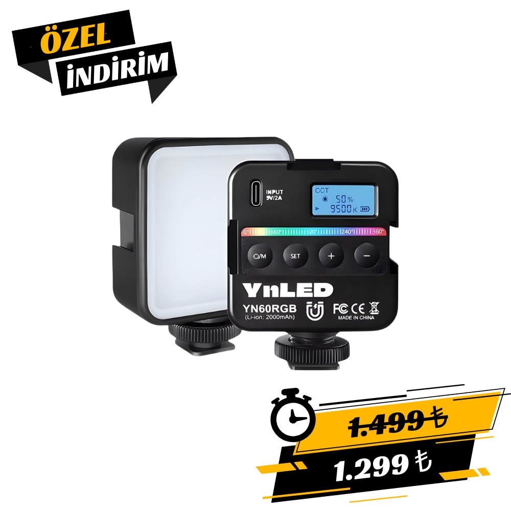 Yongnuo YN60-RGB 2500K-9500K Dahili Bataryalı Mobil LED Işık