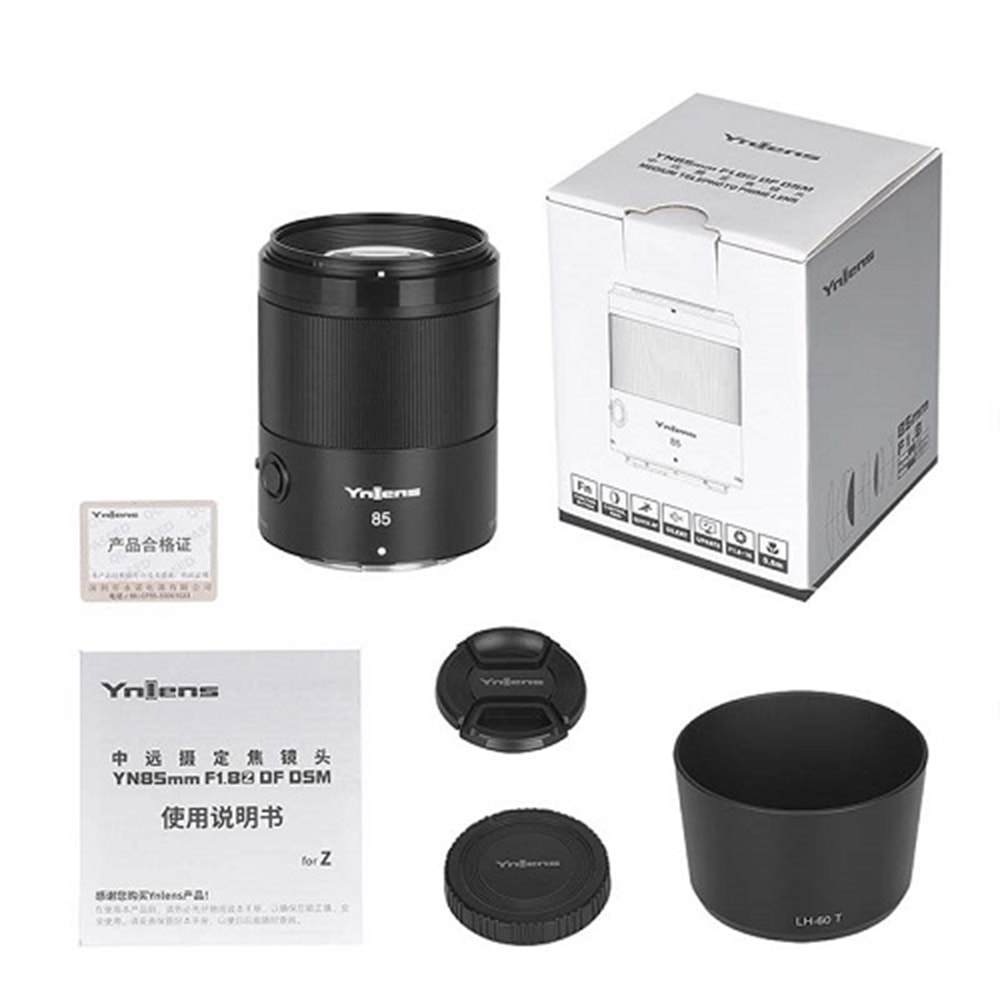 Yongnuo 85mm f/1.8Z DF DSM Full Frame Nikon Z Mount Uyumlu Otofokus Prime Lens