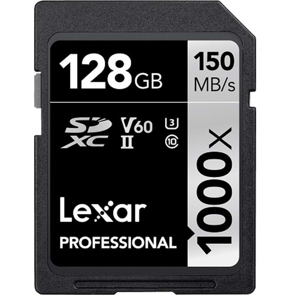 Lexar 128 GB 1000x U3 V60 4K SD Hafıza Kartı 150 Mb/s