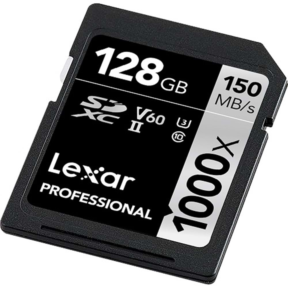 Lexar 128 GB 1000x U3 V60 4K SD Hafıza Kartı 150 Mb/s