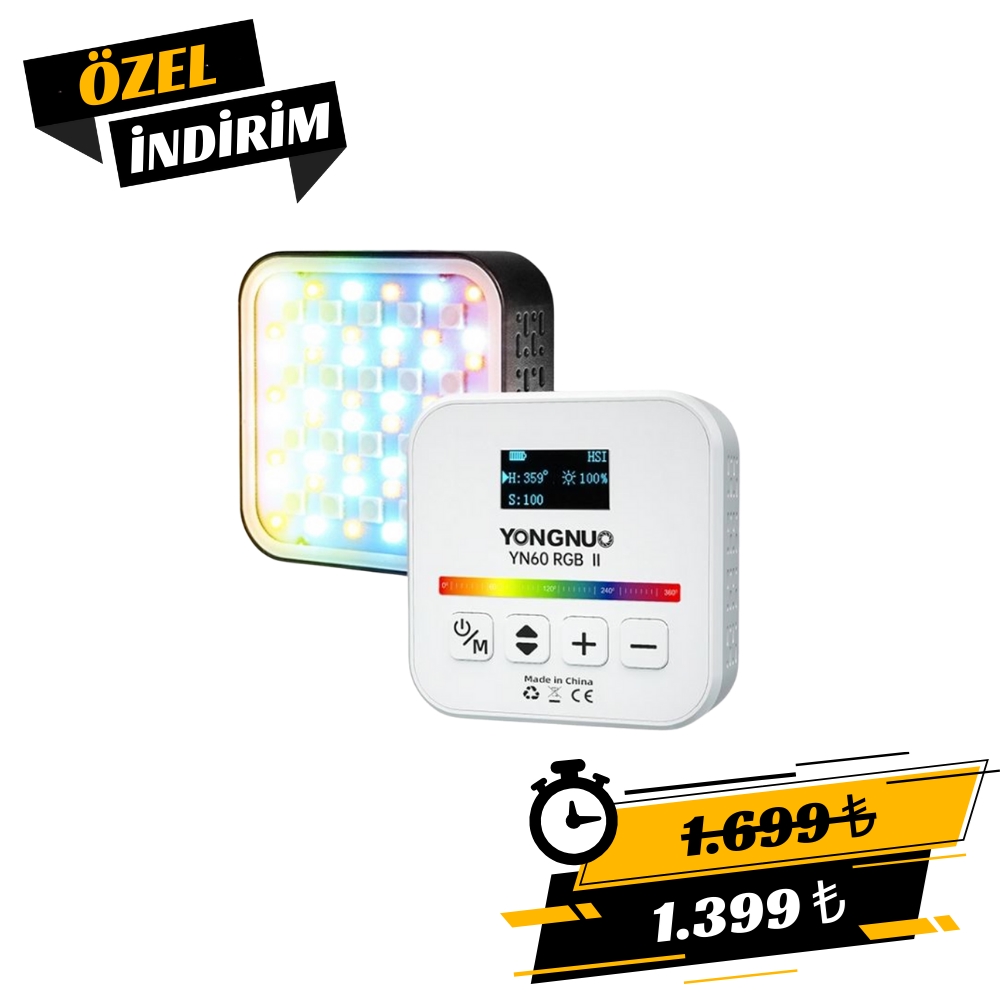 Yongnuo YN60-RGB II Dahili Bataryalı Mobil LED Işık - Beyaz Kasa