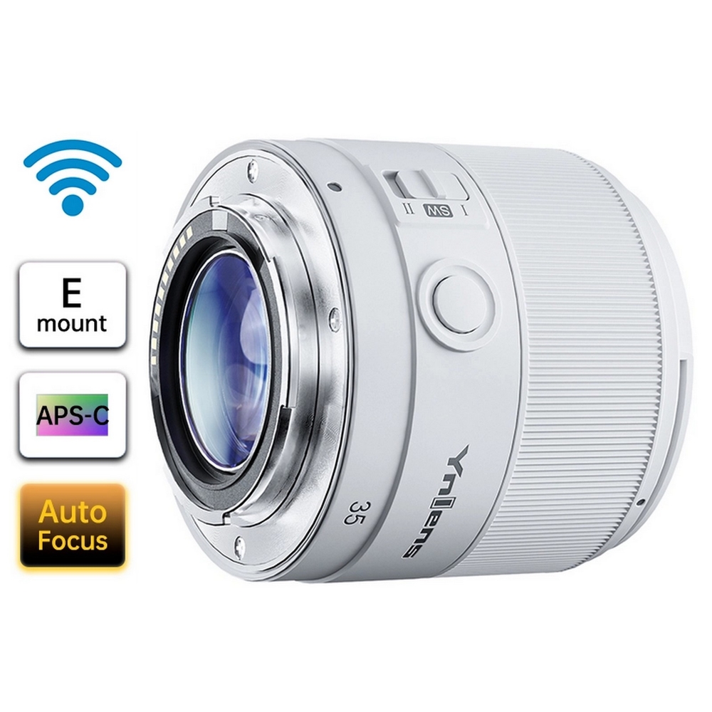 Yongnuo 35mm F1.8S DA DSM WL Otofokus Wireless Lens (Sony E) Beyaz