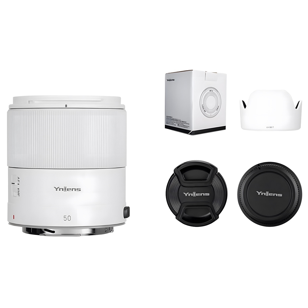 Yongnuo 50mm f/1.8R DF DSM Full Frame Otofokus Lens (Canon RF) Beyaz