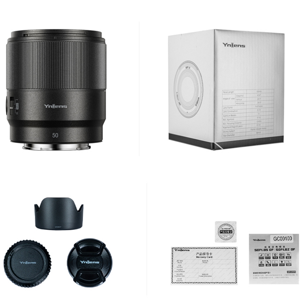 Yongnuo 50mm f/1.8S DF Full Frame Otofokus Lens (Sony E) Siyah