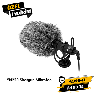 Yongnuo YN220 Rüzgarlıklı Cardioid Shotgun Mikrofon