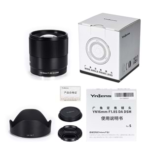 Yongnuo 16mm f/1.8S DA DSM APS-C Sony E Mount Uyumlu Otofokus Prime Lens