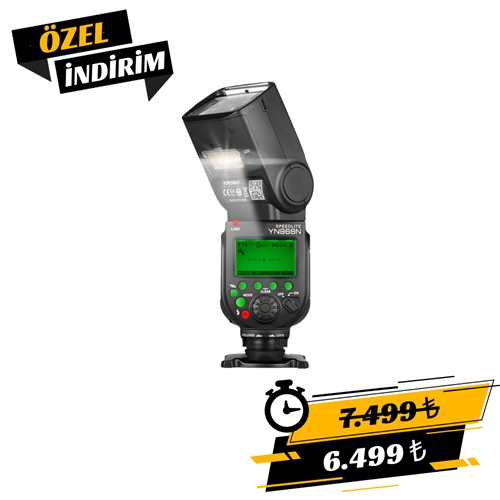 Yongnuo YN968N II Nikon Uyumlu Dahili Led HSS TTL Tepe Flaşı