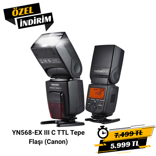Yongnuo YN568EX III Canon Uyumlu HSS TTL Tepe Flaşı