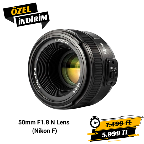 Yongnuo 50mm f/1.8 Full Frame APS-C Otofokus Lens (Nikon F Mount)