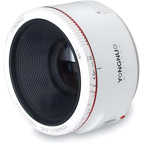 Yongnuo 50mm f/1.8 II Full Frame Otofokus Lens - Beyaz (Canon EF)