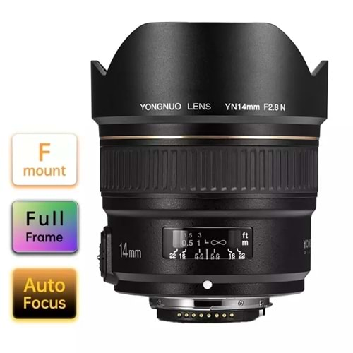 Yongnuo YN14mm f/2.8N Nikon F Mount Uyumlu Otofokus Prime Geniş Açı Lens