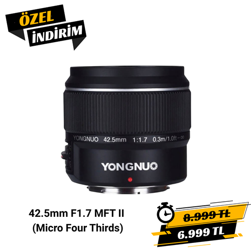 Yongnuo 42.5mm f/1.7 II MFT Otofokus Lens (M43 Panasonic ve Olympus Mount)