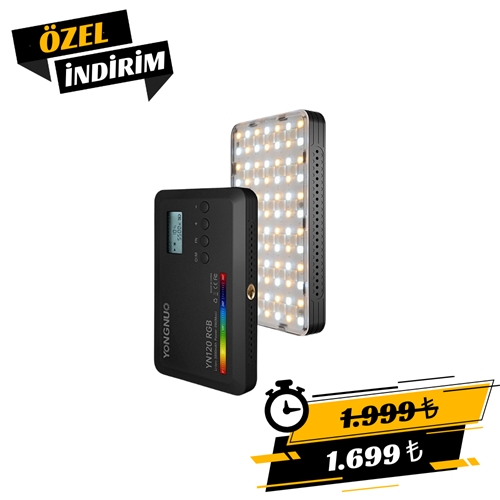 Yongnuo YN120-RGB 2500-9900K Dahili Bataryalı Mobil Vlog LED Işık
