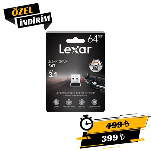 Lexar 64 GB JumpDrive S47 USB 3.1 Flaş Bellek