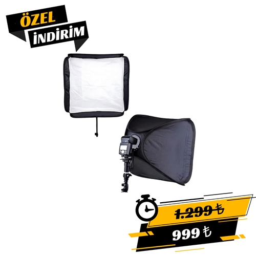 40x40cm Tepe Flaşları Uyumlu Softbox L-Type