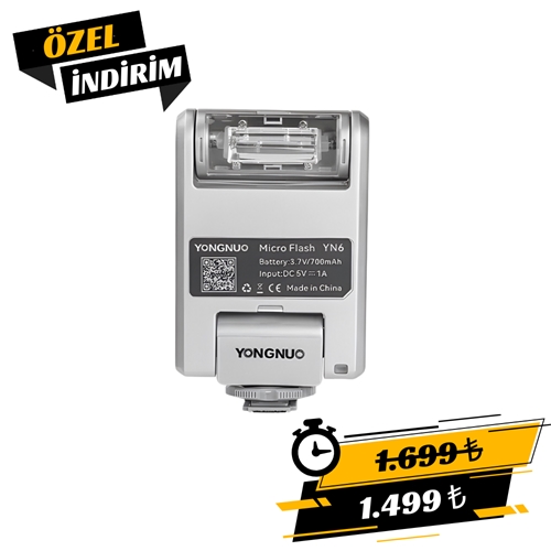 Yongnuo YN6 Micro Bataryalı Universal Tepe Flaşı (Gümüş)