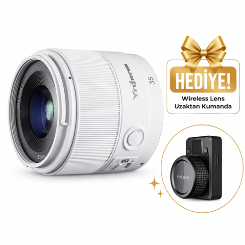 Yongnuo 35mm F1.8S DA DSM WL APS-C Otofokus Wireless Lens, Beyaz (Sony E Mount)
