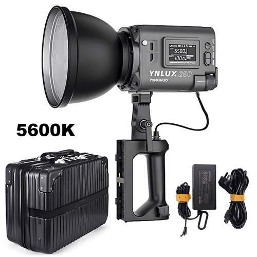 Yongnuo YNLUX200 5600K 200W COB Led Işık, Gri Kasa (Kit)