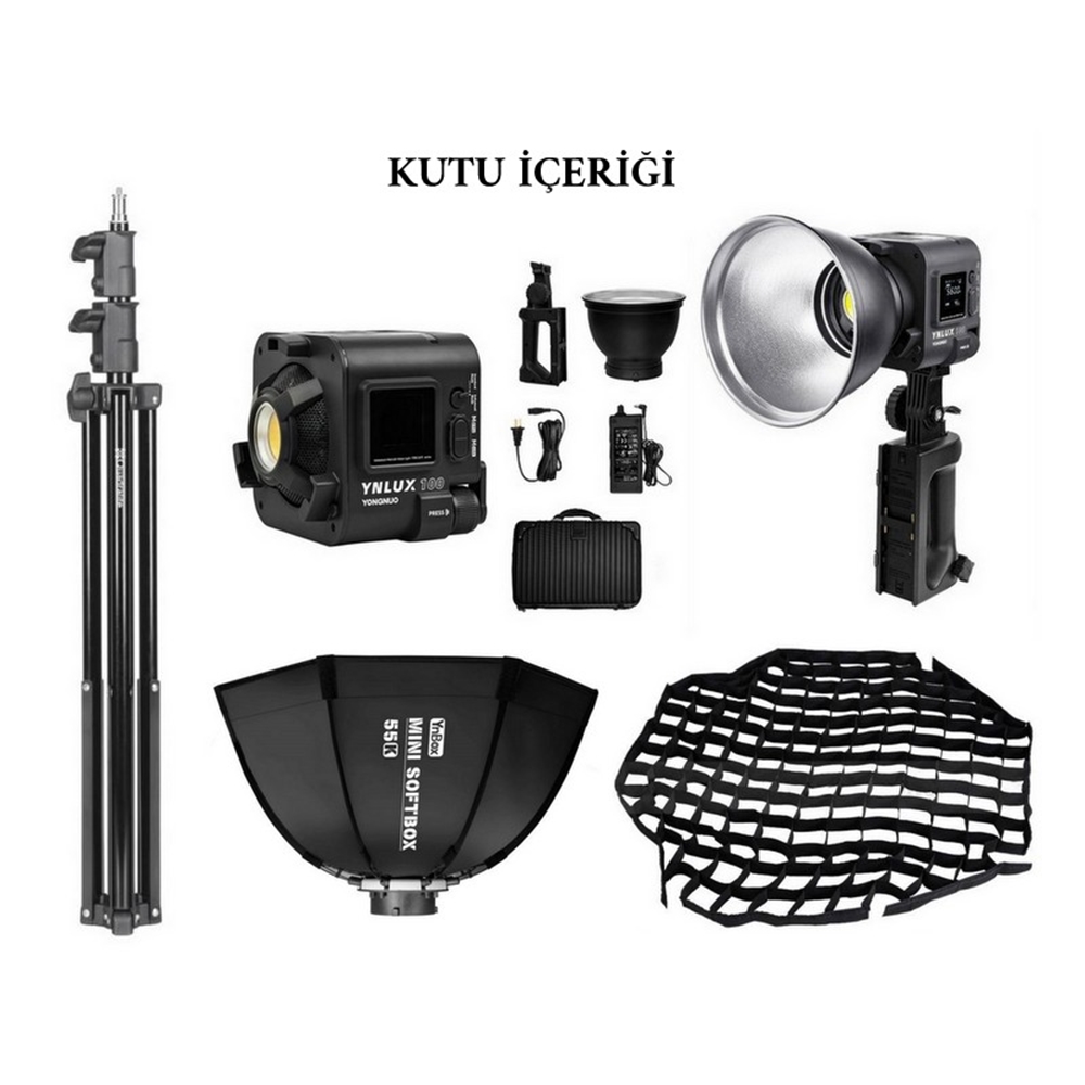 Yongnuo YNLUX100 100W Bi-Color COB LED Işık Seti (Siyah Kasa)