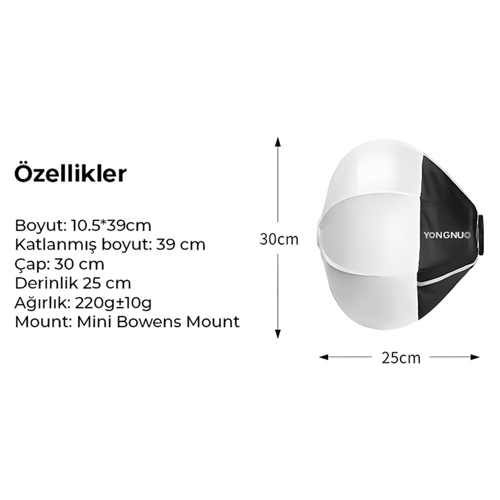 Yongnuo Mini-D30 RGQ Kolay Kurulum Lantern Softbox 2'li Paket