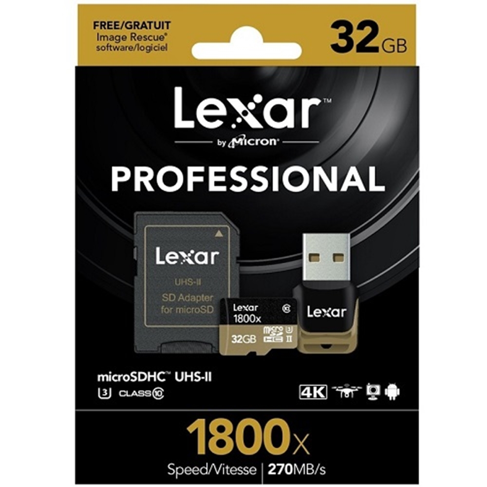Lexar 32GB 1800x Micro SD Hafıza Kartı 270 Mb/s