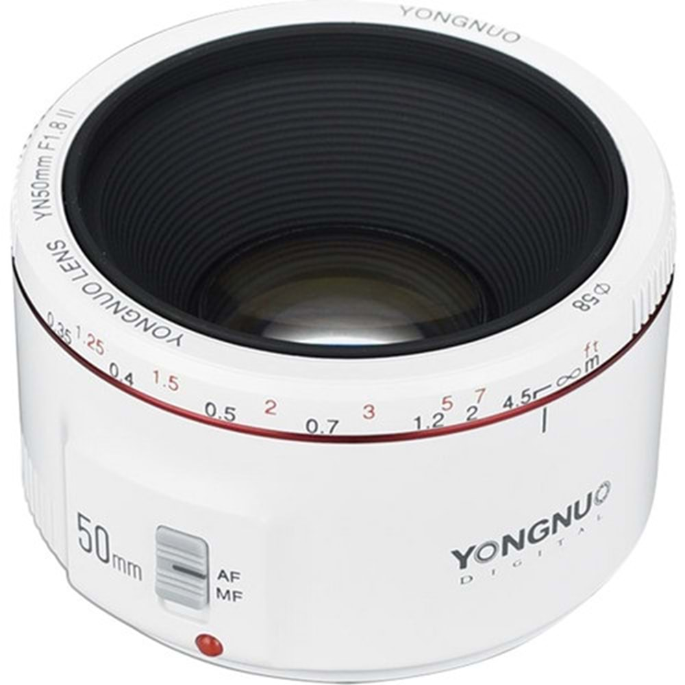 Yongnuo 50mm f/1.8 II Canon EF Mount Uyumlu Otofokus Prime Lens - Beyaz