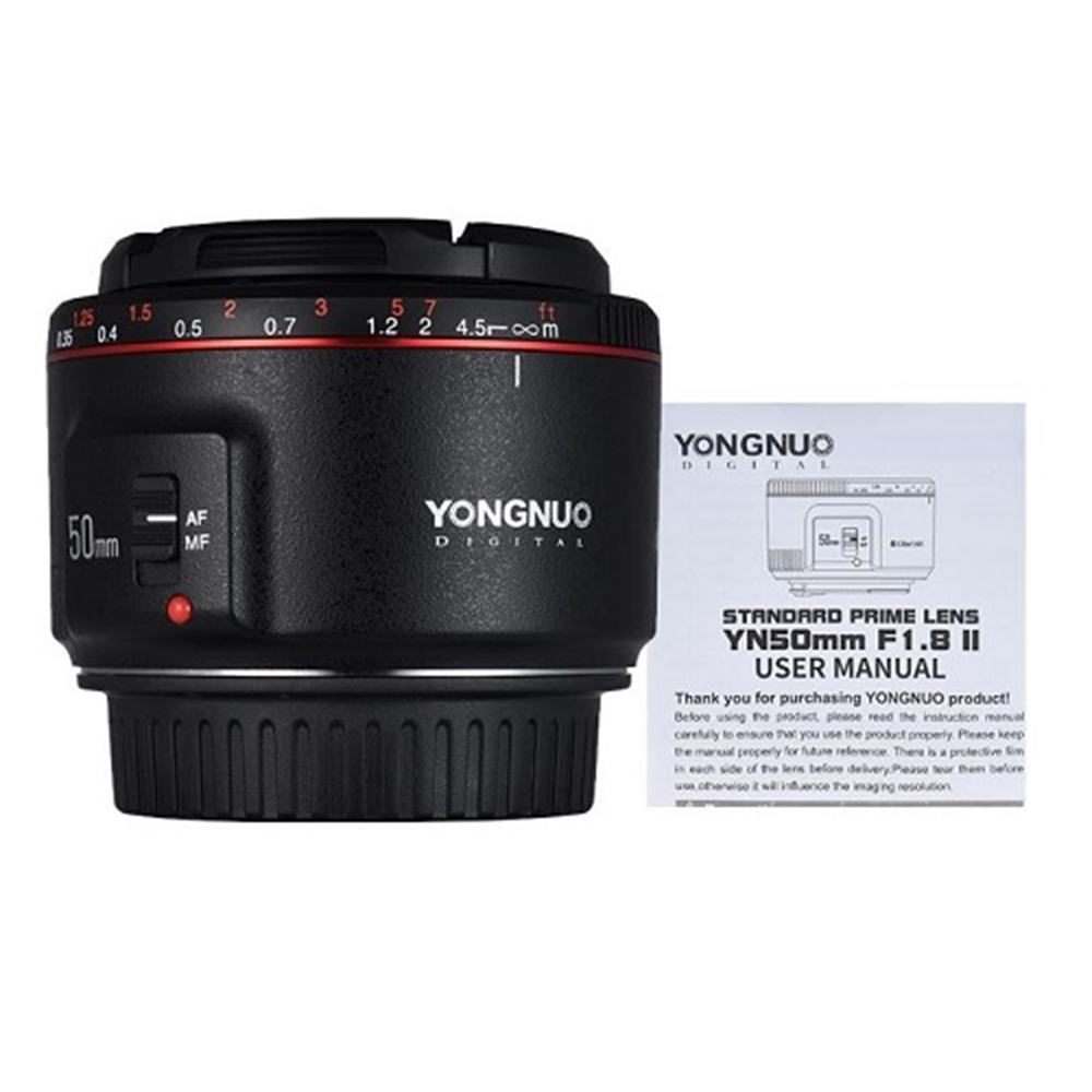 Yongnuo 50mm f/1.8 II Full Frame Otofokus Lens - Siyah (Canon EF)