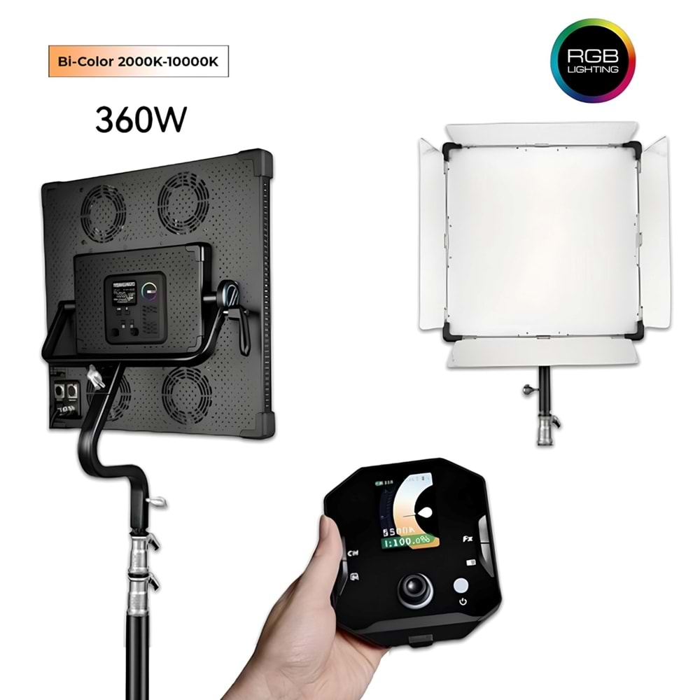 Yongnuo P360 Pro Max 2000-10000K DMX Kontrol 360W RGB LED Video Işığı