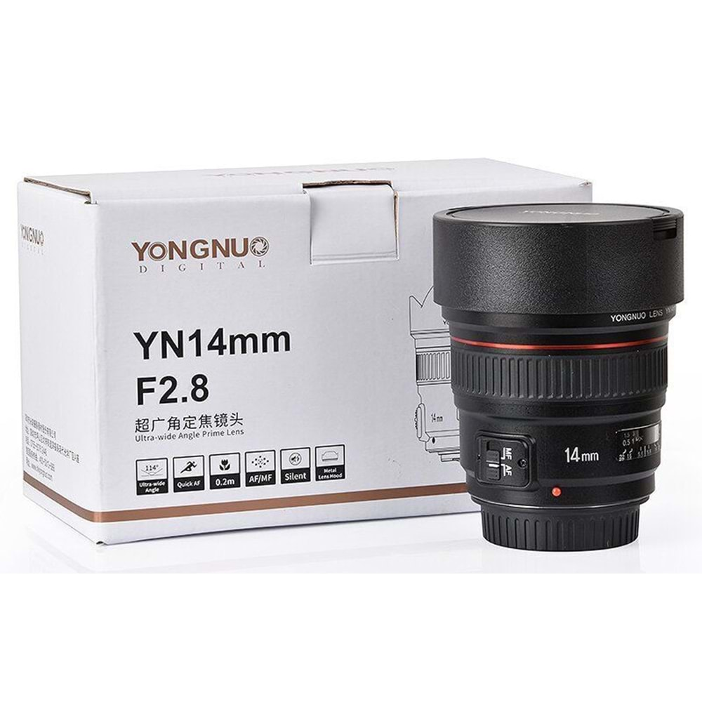 Yongnuo 14mm f/2.8 Full Frame Otofokus Geniş Açı Lens (Canon EF)