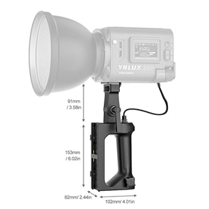 Yongnuo 2-NPF Batarya Handle YNLUX200 Led Işık Uyumlu, Siyah