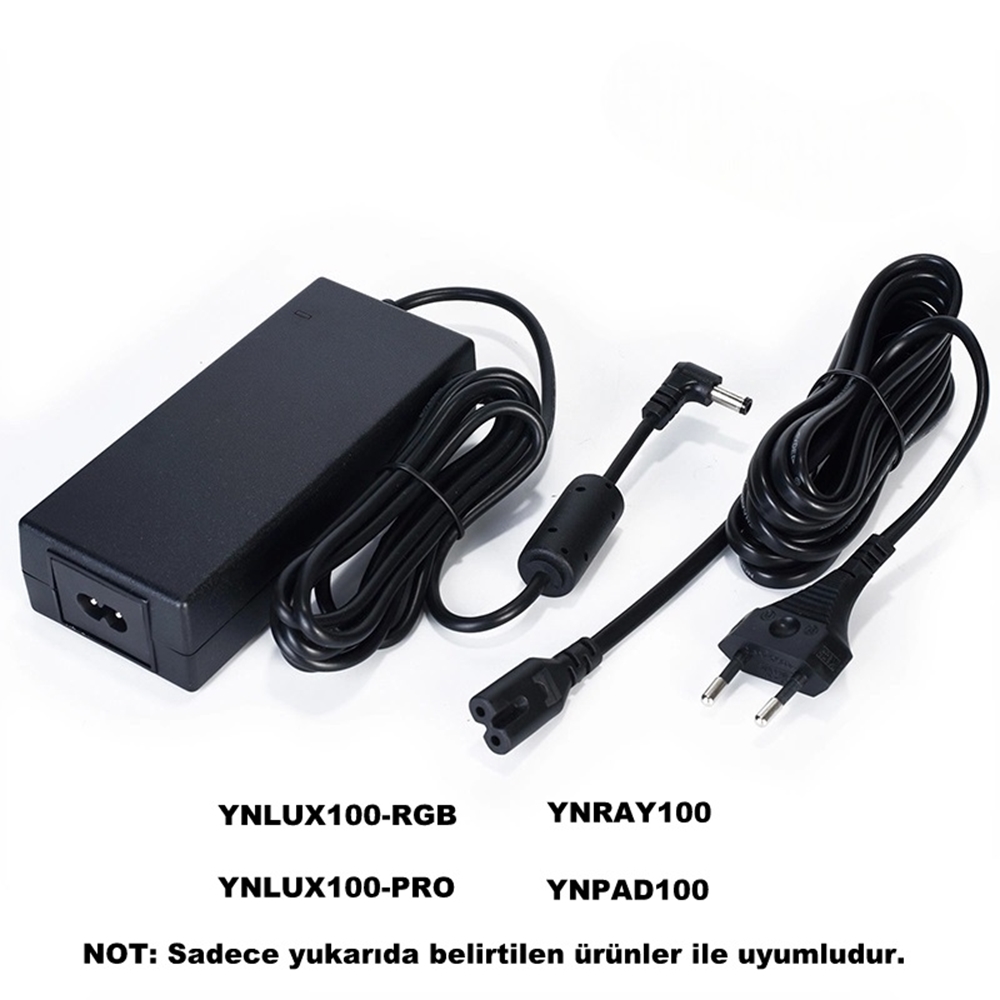 Yongnuo LUX100-RGB, LUX100 Pro, YNRAY100, YNPAD100 Uyumlu AC Adaptör