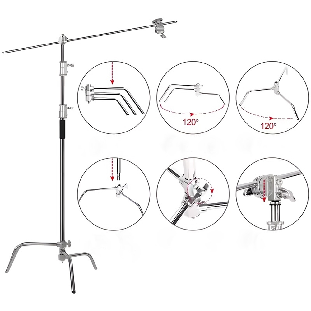 LATT Kraft 330 Deve Boynu Işık Ayağı 330cm Boom C Stand