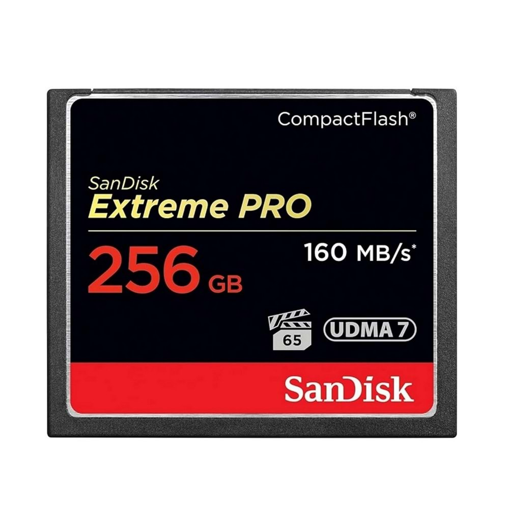 Sandisk Extreme Pro 256 GB 4K CF Compact Flash Hafıza Kartı 160mb/s