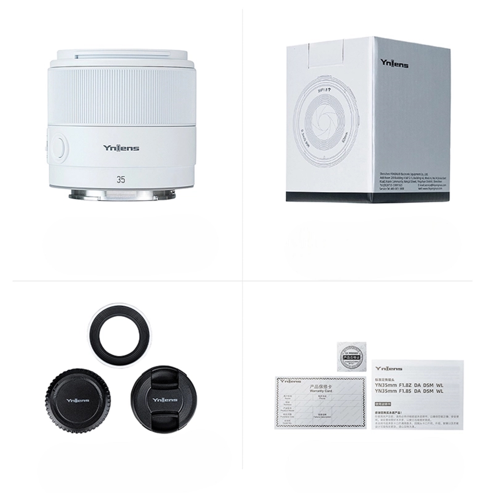 Yongnuo 35mm F1.8S DA DSM WL APS-C Otofokus Wireless Lens (Sony E) Beyaz