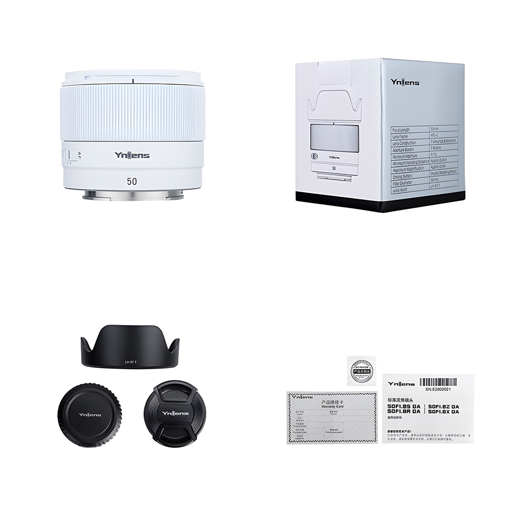 Yongnuo 50mm f/1.8S DA Lite APSC Otofokus Lens, Beyaz(Sony E)